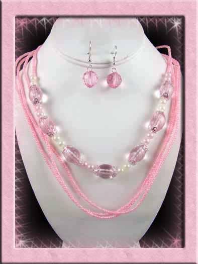 Ruby necklace and earrings