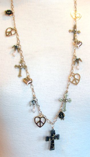 Betsey Johnson Jewelry Lovely Leopard Long Cross Charm Necklace