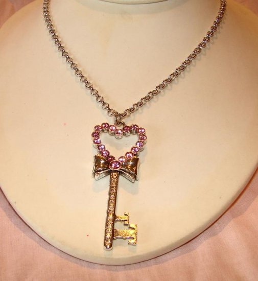 Tarina Tarantino Jewelry Vintage TT Key Pendant Necklace Lavende