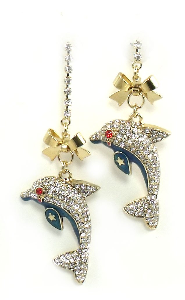 Betsey Johnson Jewelry Mermaids Tale Dolphin Dangle Earrings