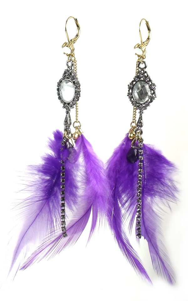 Betsey Johnson Jewelry Tzarna Mirror Feather Earrings