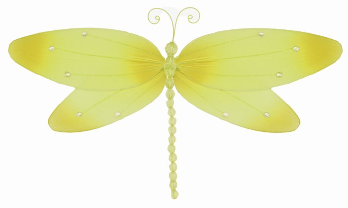 10"" Yellow Crystal Dragonfly - nylon hanging ceiling wall baby nursery room wedding decor decoratio