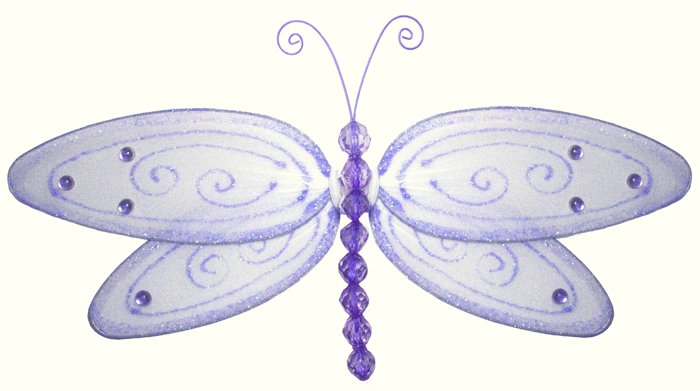 13"" Purple Glitter Dragonfly - nylon hanging ceiling wall baby nursery room wedding decor decoratio