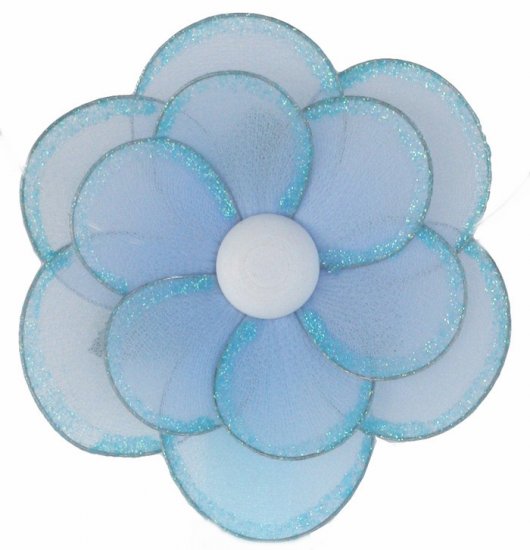 8"" Blue Glitter Layered Glitter Layered Daisy Flower - nylon hanging ceiling wall baby nursery room