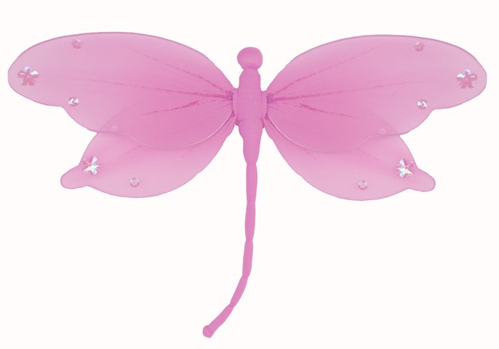 13"" Dark Pink (Fuschia) Jewel Dragonfly - nylon hanging ceiling wall baby nursery room wedding deco