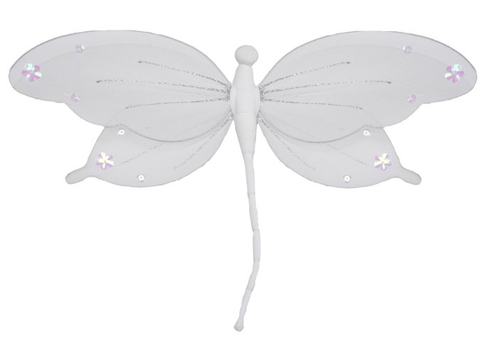 5"" White Jewel Dragonfly - nylon hanging ceiling wall baby nursery room wedding decor decoration de