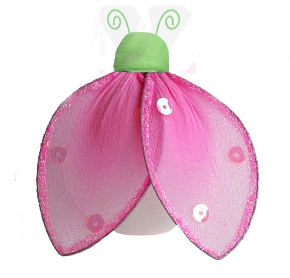 4"" Green Pink Glitter Ladybug - nylon hanging ceiling wall baby nursery room wedding decor decorati