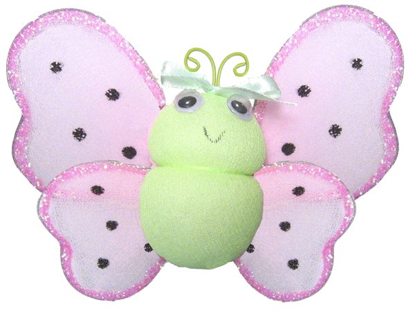 4"" Green Pink Smiling Ladybug - nylon hanging ceiling wall baby nursery room wedding decor decorati