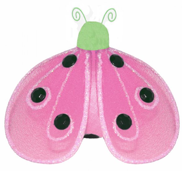 4"" Green Pink Shimmer Ladybug - nylon hanging ceiling wall baby nursery room wedding decor decorati