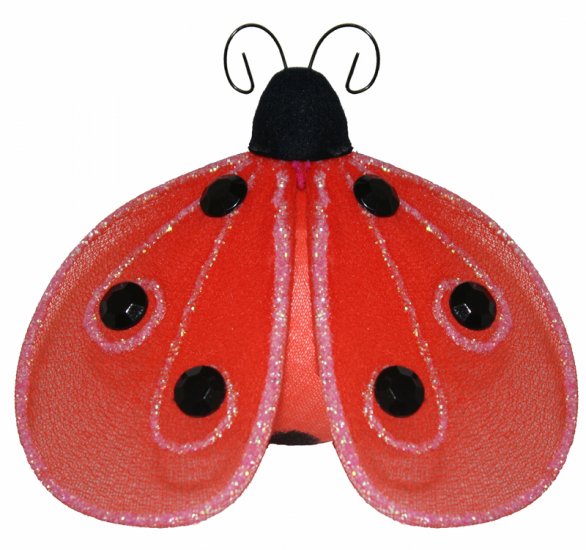 8"" Red Black Shimmer Ladybug - nylon hanging ceiling wall baby nursery room wedding decor decoratio