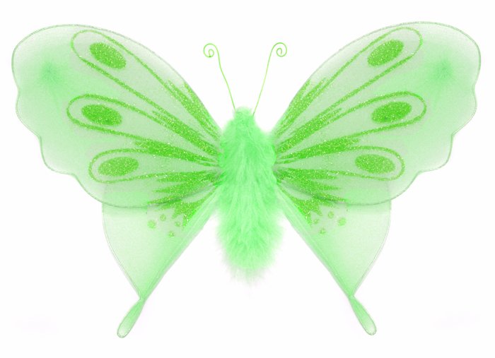 13"" Green Marabou Feathers Butterfly - nylon hanging ceiling wall baby nursery room wedding decor d