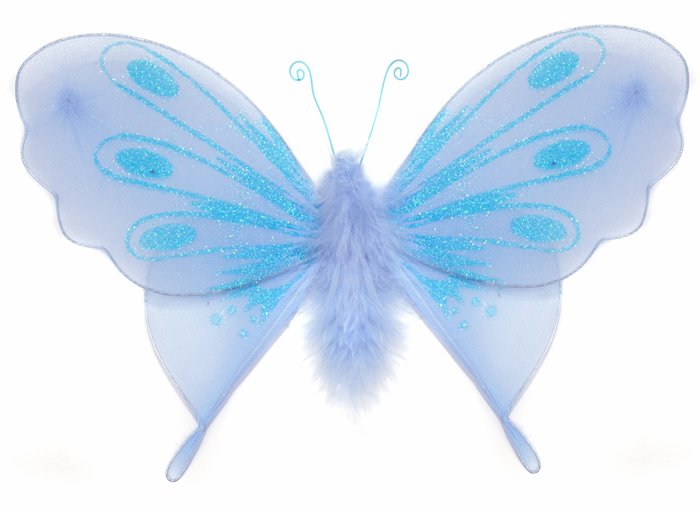 13"" Blue Marabou Feathers Butterfly - nylon hanging ceiling wall baby nursery room wedding decor de