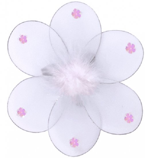 8"" White Marabou Daisy Flower - nylon hanging ceiling wall baby nursery room wedding decor decorati