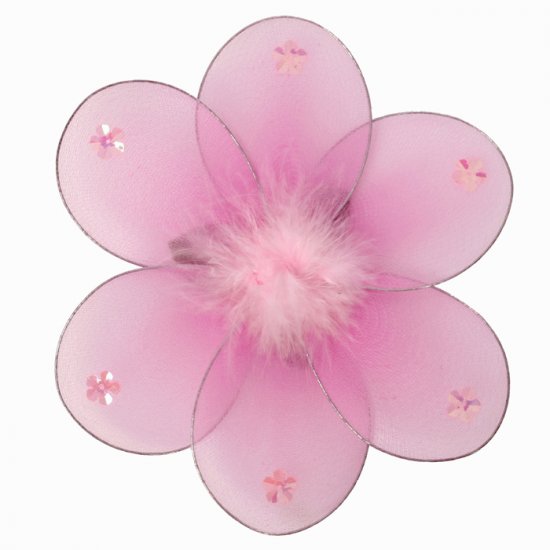 8"" Dark Pink (Fuschia) Marabou Daisy Flower - nylon hanging ceiling wall baby nursery room wedding