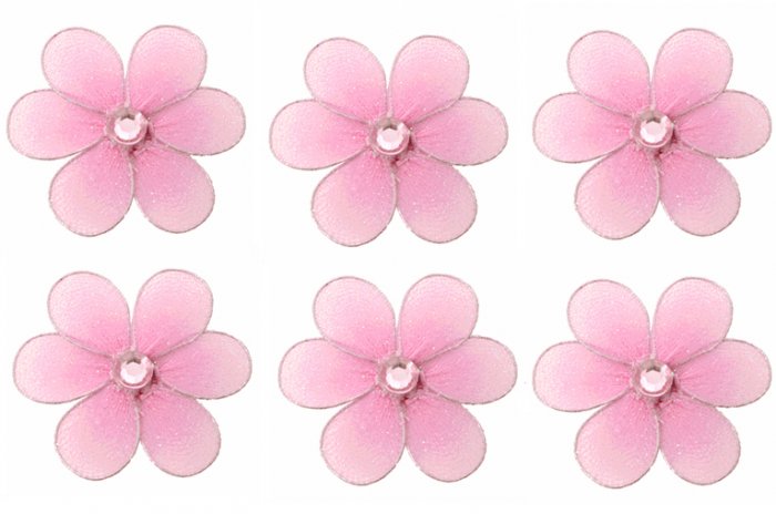 2"" Pink Mini Daisy Flower Daisies Flowers 6pc set - nylon hanging ceiling wall baby nursery room we