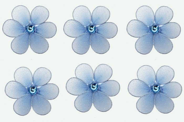2"" Blue Mini Daisy Flower Daisies Flowers 6pc set - nylon hanging ceiling wall baby nursery room we
