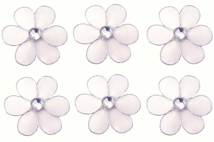 2"" White Mini Daisy Flower Daisies Flowers 6pc set - nylon hanging ceiling wall baby nursery room w
