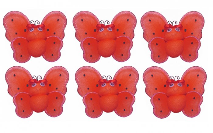 2"" Red Black Mini Smiling Ladybugs 6pc set - nylon hanging ceiling wall baby nursery room wedding d