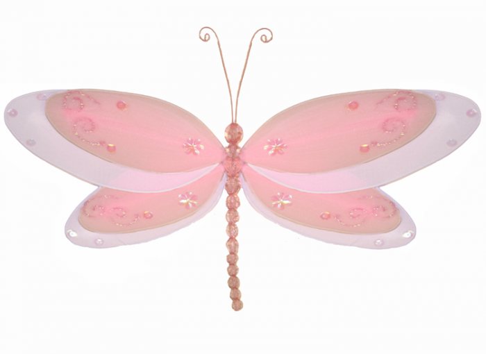 5"" Pink Multi-Layered Dragonfly - nylon hanging ceiling wall baby nursery room wedding decor decora