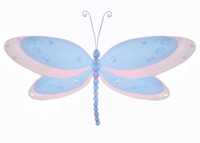 5"" Blue Multi-Layered Dragonfly - nylon hanging ceiling wall baby nursery room wedding decor decora