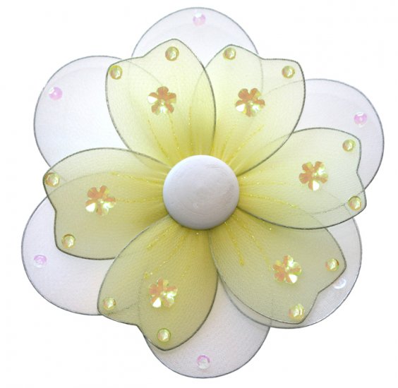8"" Yellow Multi Layered Daisy Flower - nylon hanging ceiling wall baby nursery room wedding decor d