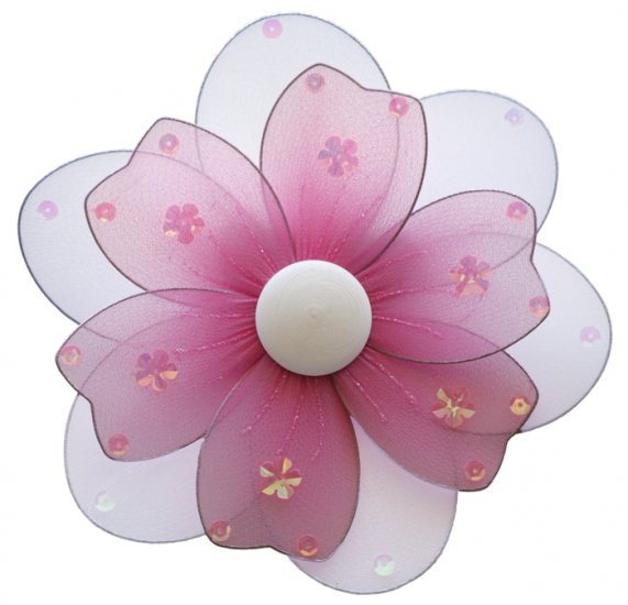 8"" Dark Pink (Fuschia) Multi Layered Daisy Flower - nylon hanging ceiling wall baby nursery room we