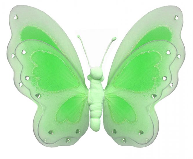 13"" Green Painted Layered Butterfly - nylon hanging ceiling wall baby nursery room wedding decor de