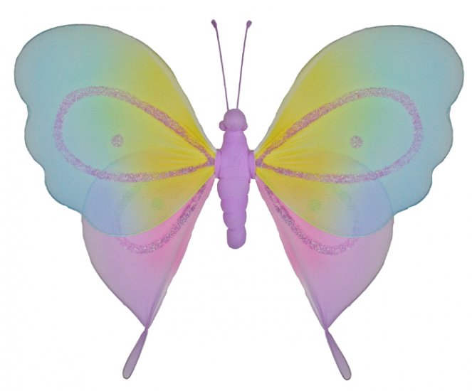 10"" Purple Rainbow Butterfly - nylon hanging ceiling wall baby nursery room wedding decor decoratio