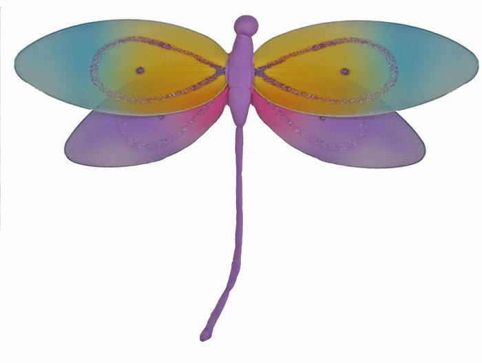 10"" Purple Rainbow Dragonfly - nylon hanging ceiling wall baby nursery room wedding decor decoratio