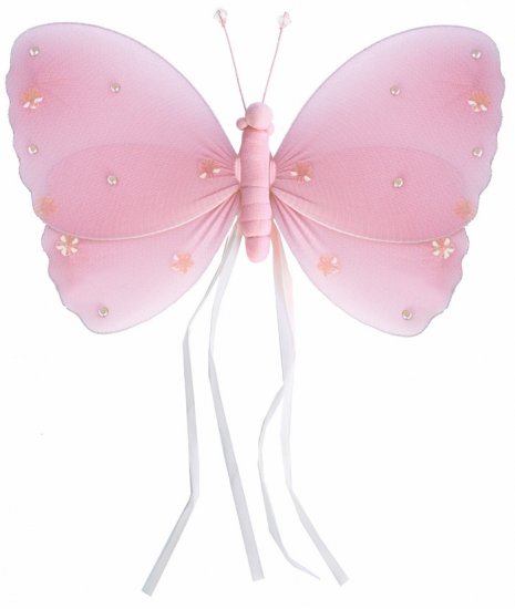 5"" Pink Ribbons Butterfly - nylon hanging ceiling wall baby nursery room wedding decor decoration d