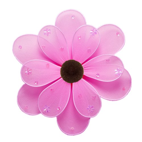 6"" Dark Pink (Fuschia) Sequined Daisy Flower - nylon hanging ceiling wall baby nursery room wedding