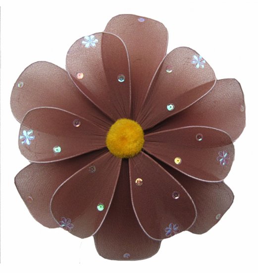 sale 10"" Brown Sequined Daisy Flower - nylon hanging ceiling wall baby nursery room wedding decor d