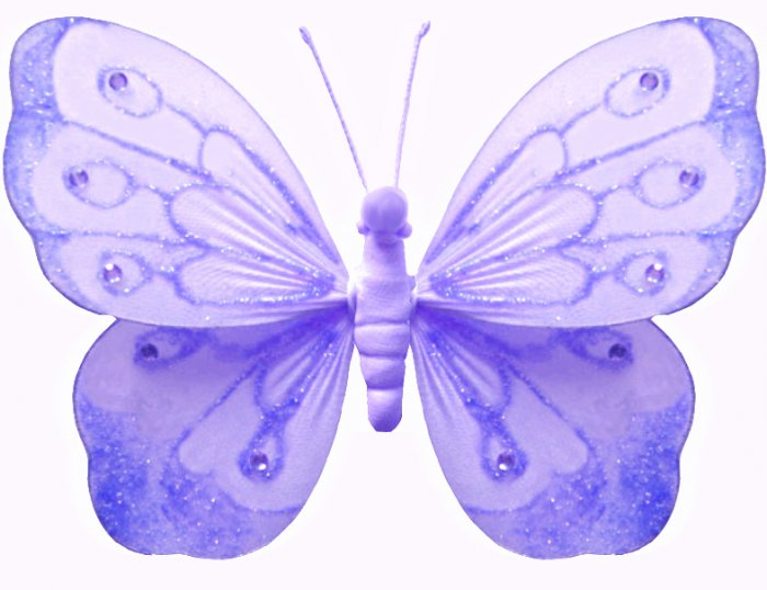13"" Purple Shimmer Butterfly - nylon hanging ceiling wall baby nursery room wedding decor decoratio