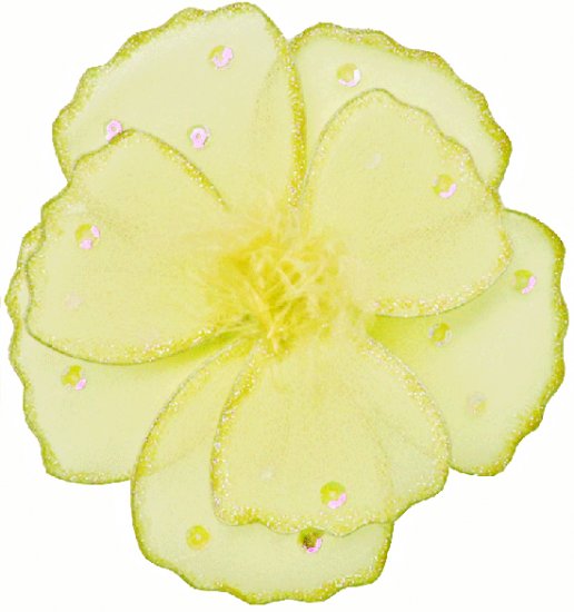6"" Yellow Shimmer Daisy Flower - nylon hanging ceiling wall baby nursery room wedding decor decorat