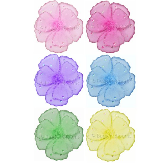 8"" Lot Shimmer Daisy Flowers 6 piece Set daisies flower (Pink, Purple, Yellow, Blue, Green and Dark