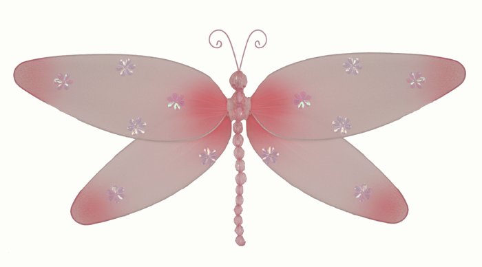 7"" Pink Sparkle Dragonfly - nylon hanging ceiling wall baby nursery room wedding decor decoration d