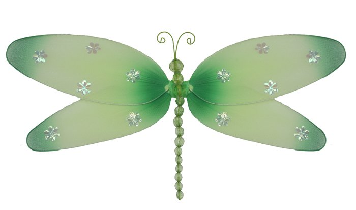 13"" Green Sparkle Dragonfly - nylon hanging ceiling wall baby nursery room wedding decor decoration