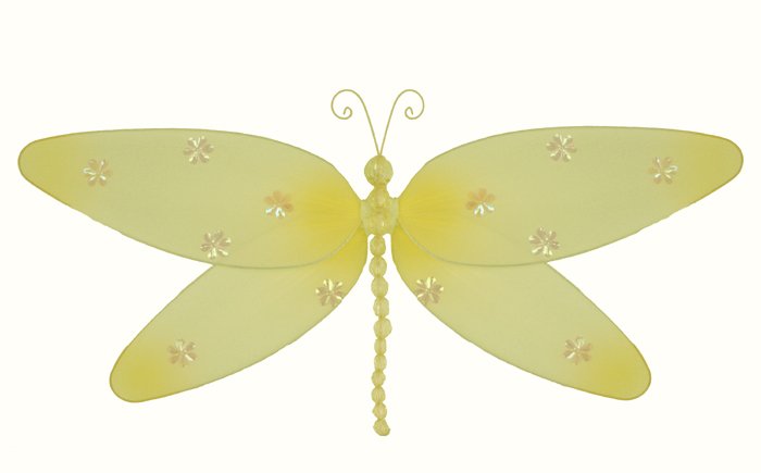 13"" Yellow Sparkle Dragonfly - nylon hanging ceiling wall baby nursery room wedding decor decoratio