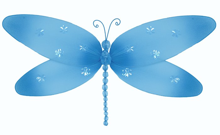 7"" Blue Sparkle Dragonfly - nylon hanging ceiling wall baby nursery room wedding decor decoration d