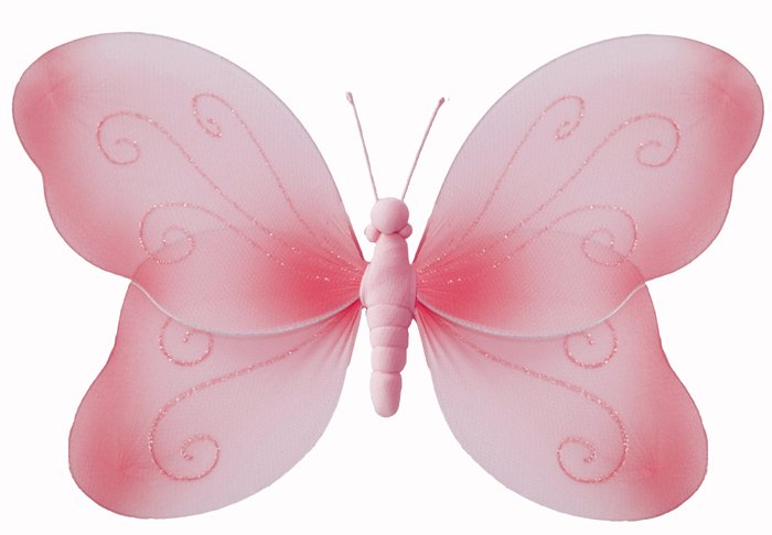 10"" Pink Swirl Glitter Butterfly - nylon hanging ceiling wall baby nursery room wedding decor decor