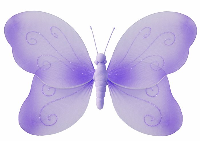 7"" Purple Swirl Glitter Butterfly - nylon hanging ceiling wall baby nursery room wedding decor deco