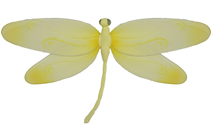 13"" Yellow Swirl Dragonfly - nylon hanging ceiling wall baby nursery room wedding decor decoration