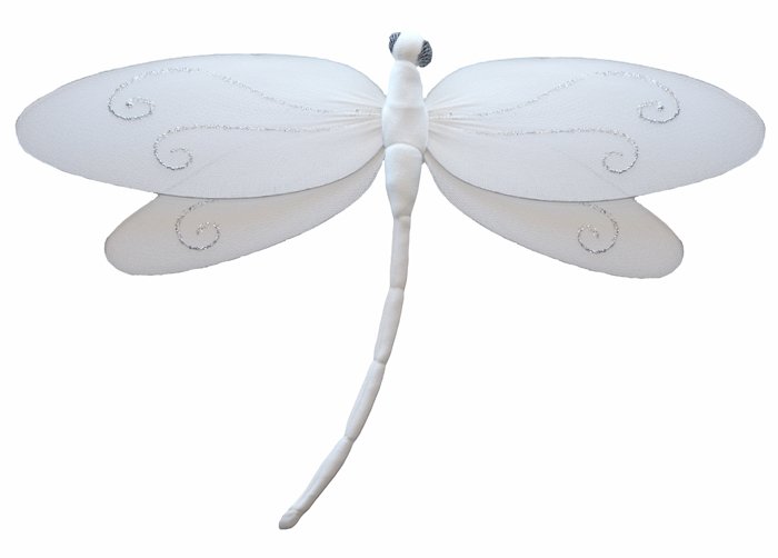 13"" White Swirl Dragonfly - nylon hanging ceiling wall baby nursery room wedding decor decoration d