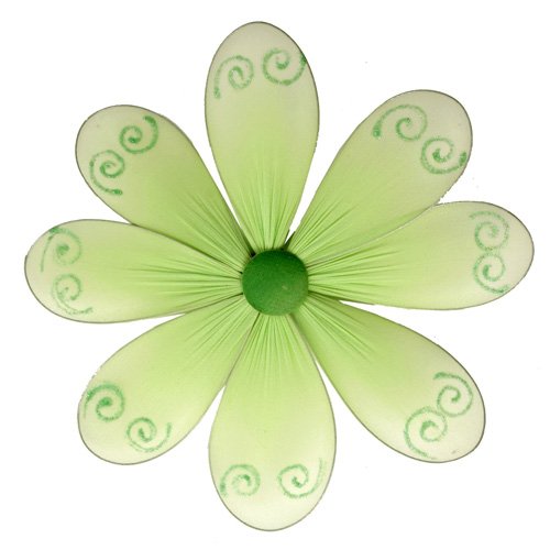 10"" Green Swirl Glitter Daisy Flower - nylon hanging ceiling wall baby nursery room wedding decor d