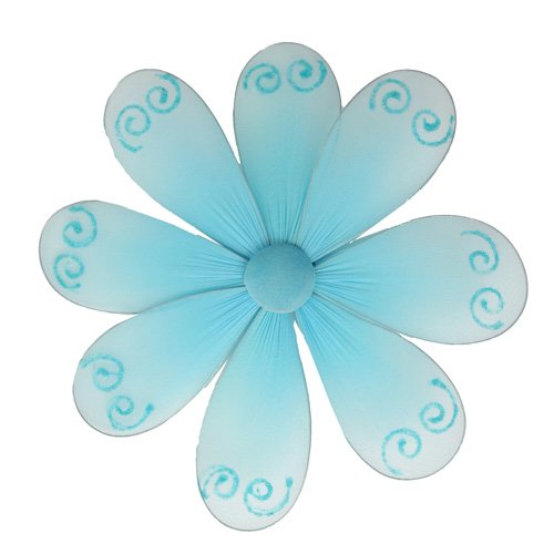 10"" Blue Swirl Glitter Daisy Flower - nylon hanging ceiling wall baby nursery room wedding decor de