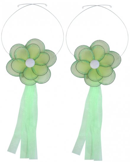 Green Glitter Daisy Flower Curtain Tieback Pair / Set - holder tiebacks tie backs girls nursery room
