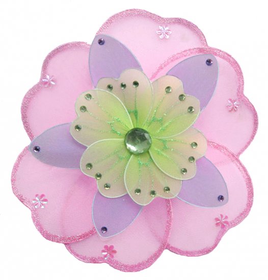 10"" Pink, Purple & Green Triple Layered Daisy Flower nylon hanging ceiling wall baby nursery room d