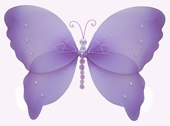 7"" Purple Crystal Butterfly - nylon hanging ceiling wall nursery bedroom decor decoration decoratio