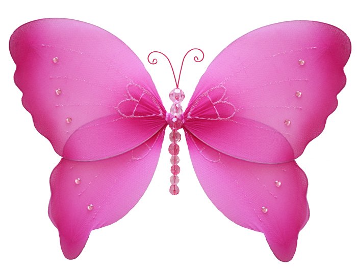 18"" Dark Pink (Fuschia) Crystal Butterfly - nylon hanging ceiling wall nursery bedroom decor decora