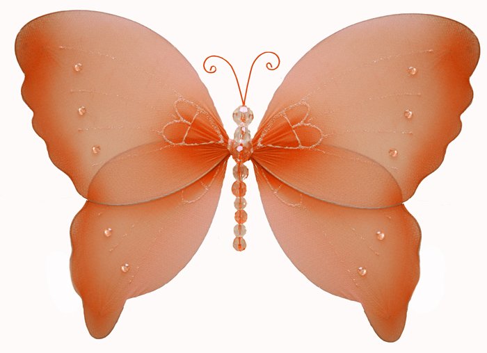 18"" Orange Crystal Butterfly - nylon hanging ceiling wall nursery bedroom decor decoration decorati